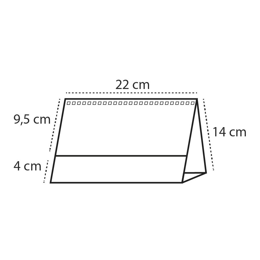 Sobremesa 22 cm., personalizado y publicidad en soporte.