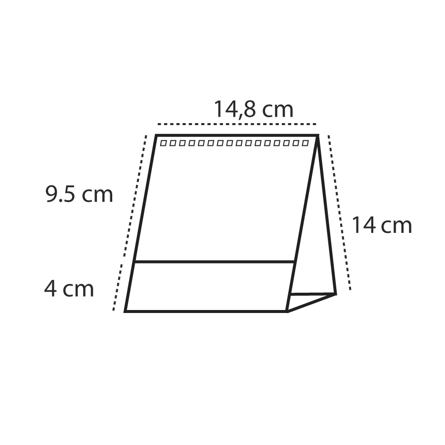 Sobremesa 14,8 cm., personalizado y publicidad en soporte.