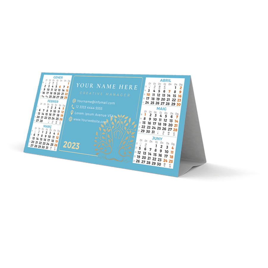 [P-8009] Calendario sobremesa semestral 21,5 cm. Personalizado  (Automontable)