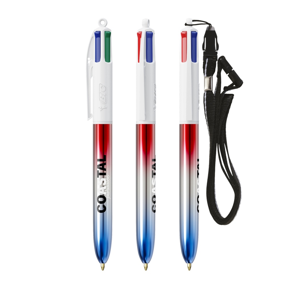 [3460001068] Bolígrafo Colección BIC® 4 Colours® Flags + lanyard
