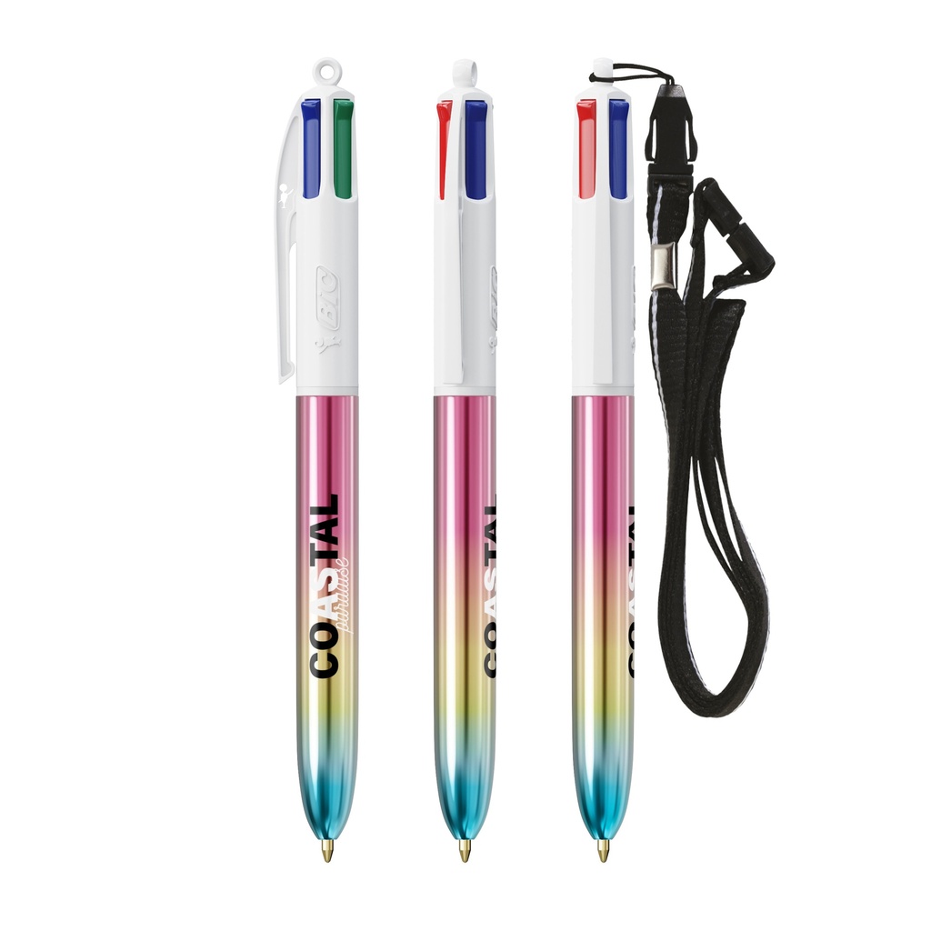 [3460001075] Bolígrafo BIC® 4 Colours® Gradient + lanyard