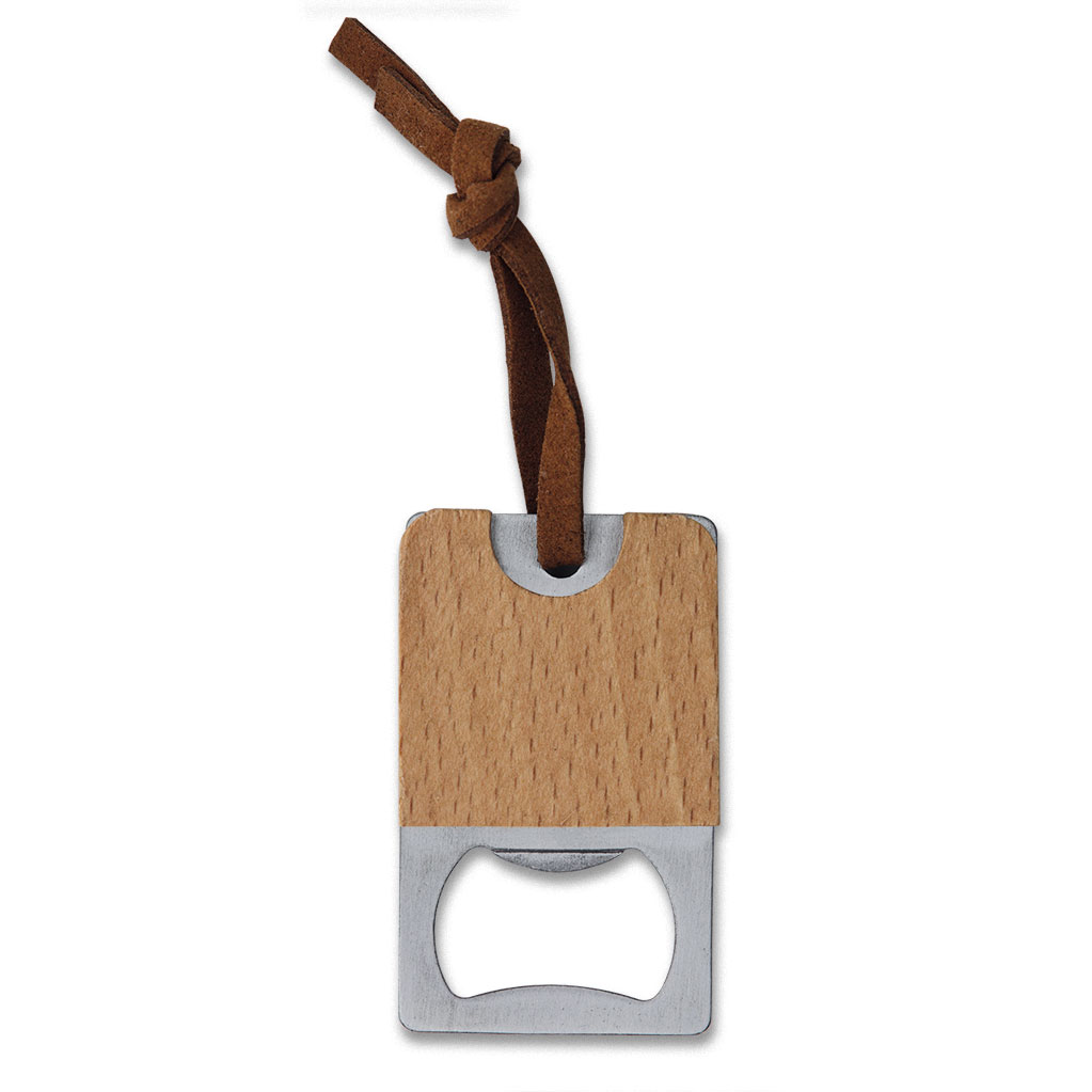 Llavero Abridor Metal Y Madera Chic 