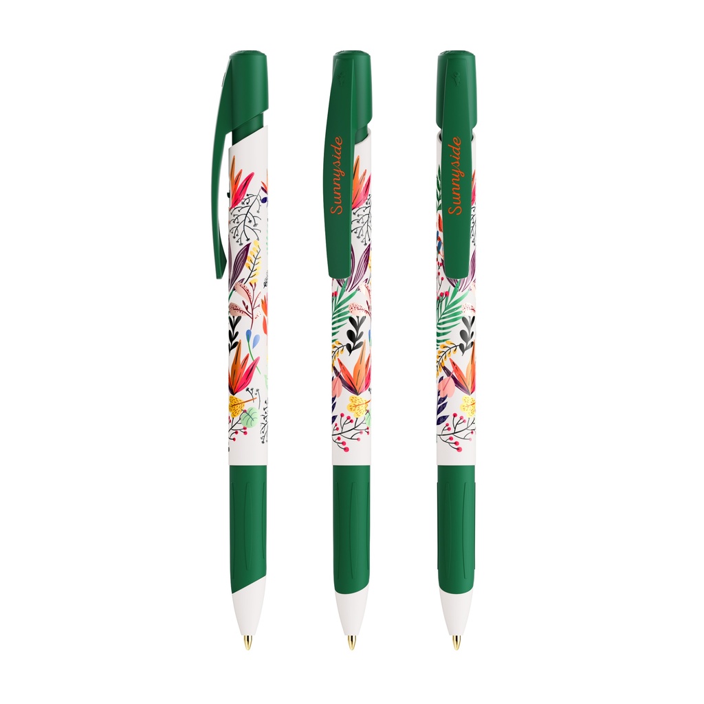 Bolígrafo BIC® Media Clic Grip Ecolutions (Clip-Blanco-01-Opaco, Botón-Azul Marino-07-Opaco, Cuerpo-Blanco/Azul Marino-01/07-Opaco)