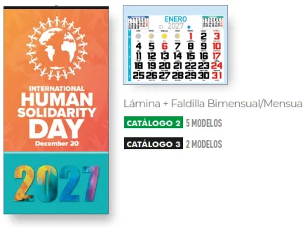 [P-6235149N] Calendario 23,5 cm. Con lamina personalizado. (Ref. 49N Faldilla 23,5 cm  Mensual notas)
