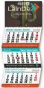 Calendario pared faldilla 3 meses vista con publicidad entre faldillas personalizado