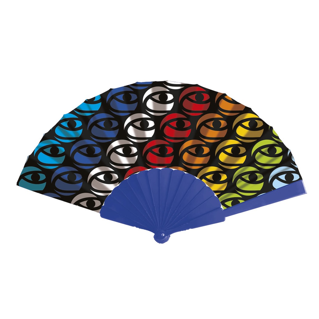 [AS12B] Abanico De Plastico+Tela Sublimable Asplas (B-Azul marino)