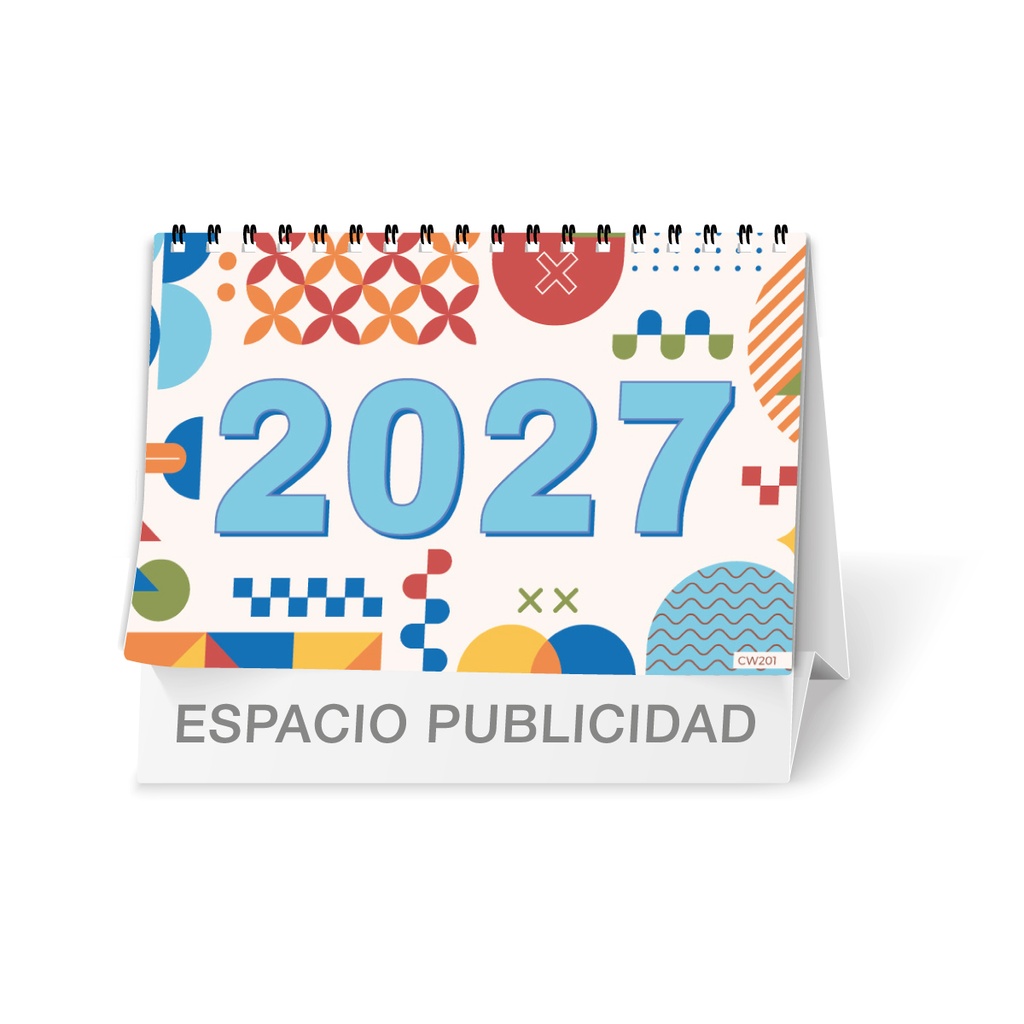 [CW201] Calendario sobremesa 14,8 cm. wire-0 pequeño (Mensual 7 H, Números)