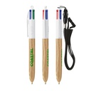 Bolígrafo BIC® 4 Colores Estilo Madera con Cordón